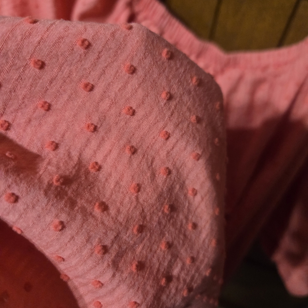 LC Lauren Conrad Deep Coral Textured Blouse - Picture 6 of 6
